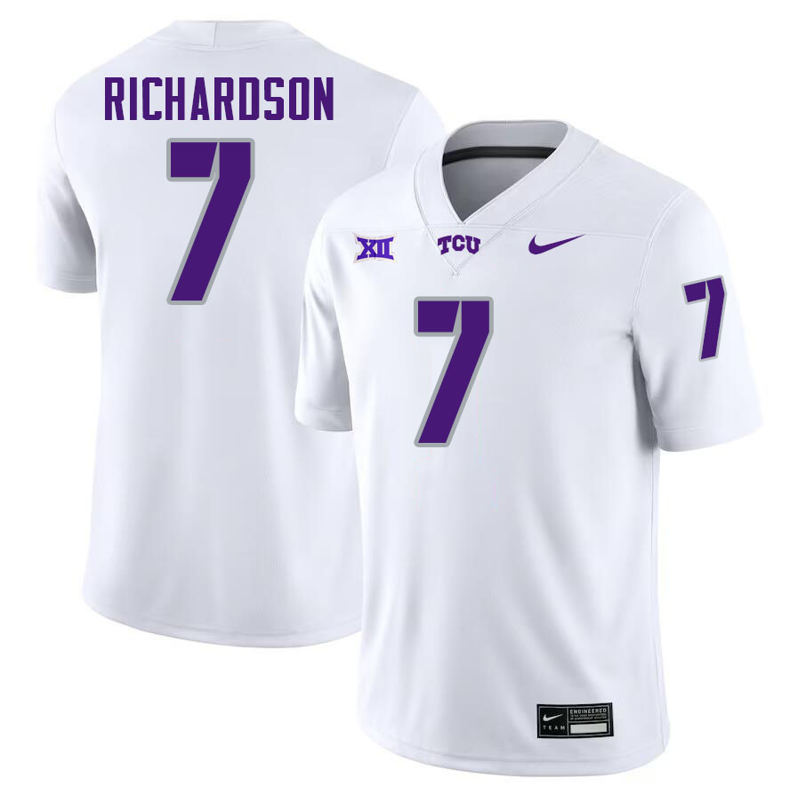 #7 JP Richardson TCU Jersey,Texas Christian University Horned Frogs Football Jersey-White